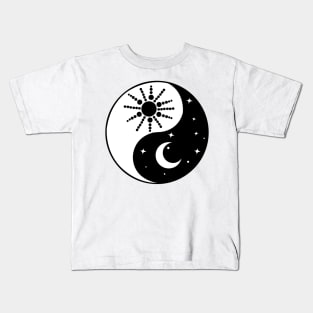 Yin Yang Sun and Moon Kids T-Shirt